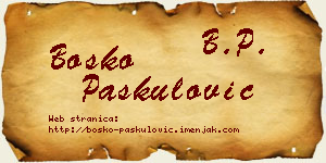 Boško Paskulović vizit kartica
